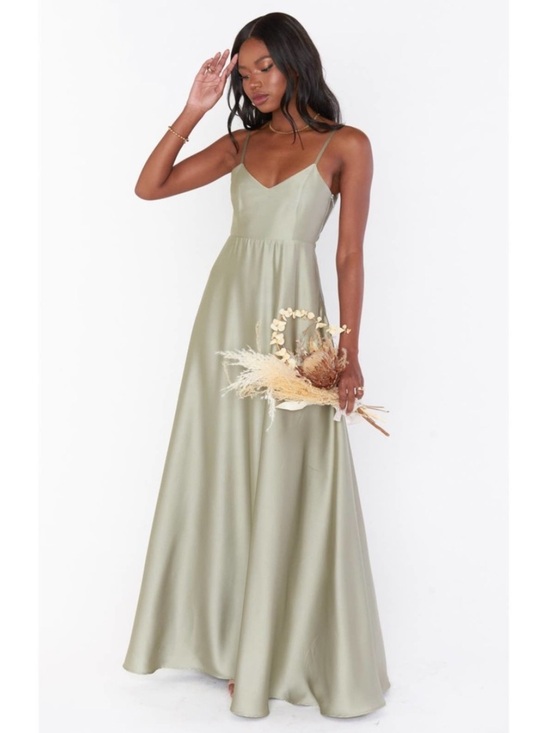 Show Me Your MuMu Dresses & Skirts - Show Me Your MuMu Faith Maxi Dress Moss Green Luxe Satin XS Elegant Wedding Gala